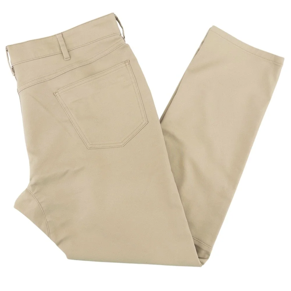 Polo Ralph Lauren Mens 36x32 Stretch Slim Fit Dobby Performance Pants Tan Chinos